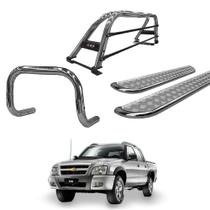 Kit Quebra Mato Santo Antônio Estribo Chapa S10 94/2011 Cromado C/D