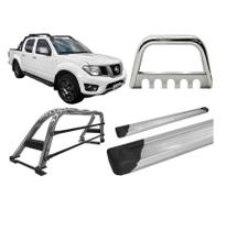 Kit Quebra Mato Santo Antônio Estribo Frontier 08/2016 Cromado Kit Quebra Mato Santo Antônio Estribo Frontier 08/2016 Cromado