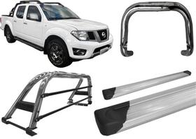 Kit Quebra Mato Santo Antônio Estribo Frontier 08/2016 Cromado Kit Quebra Mato Santo Antônio Estribo Frontier 08/2016 Cromado