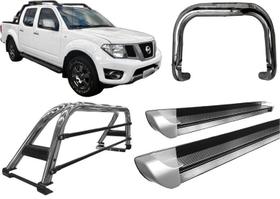 Kit Quebra Mato Santo Antônio Estribo Frontier 08/2016 Cromado Kit Quebra Mato Santo Antônio Estribo Frontier 08/2016 Cromado