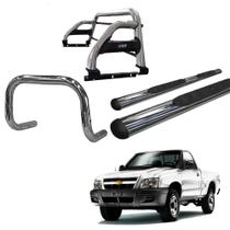 Kit Quebra Mato Santo Antônio Estribo Oval S10 94/2011 Cromado