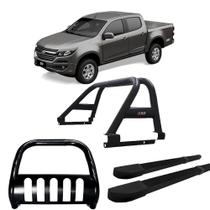 Kit Quebra Mato Santo Antônio Estribo Quadrado S10 12/2020 C/Dupla Preto