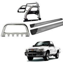 Kit Quebra Mato Santo Antônio H2 Estribo Alumínio S10 94/2011 Cromado