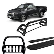 Kit Quebra Mato Santo Antônio H2 Estribo Chapa S10 12/20 C/Simples Preto