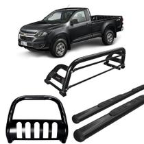 Kit Quebra Mato Santo Antônio H2 Estribo Chapa S10 12/20 C/Simples Preto