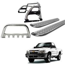 Kit Quebra Mato Santo Antônio H2 Estribo Chapa S10 94/2011 Cromado