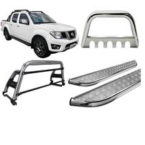 Kit Quebra Mato Santo Antonio H2 Estribo Frontier 08/16 Cromado Kit Quebra Mato Santo Antonio H2 Estribo Frontier 08/16 Cromado