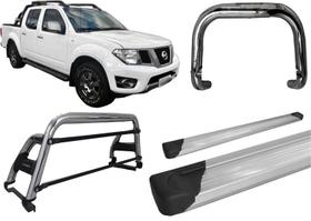 Kit Quebra Mato Santo Antonio H2 Estribo Frontier 08/16 Cromado