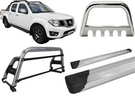 Kit Quebra Mato Santo Antônio H2 Estribo Frontier 08/16 Cromado Kit Quebra Mato Santo Antônio H2 Estribo Frontier 08/16 Cromado