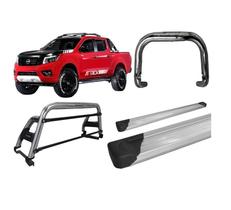 Kit Quebra Mato Santo Antonio H2 Estribo Frontier 16/20 Cromado