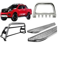 Kit Quebra Mato Santo Antonio H2 Estribo Frontier 16/20 Cromado