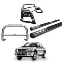Kit Quebra Mato Santo Antônio H2 Estribo Personalizado S10 94/2011 Cromado C/Dupla