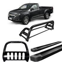 Kit Quebra Mato Santo Antônio H2/Estribo Plataforma S10 12/20 C/Simples Preto