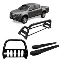 Kit Quebra Mato Santo Antônio H2 Estribo Quadrado S10 12/2020 C/Dupla Preto