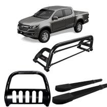 Kit Quebra Mato Santo Antônio H2 Estribo Quadrado S10 94/2011 C/Dupla Preto