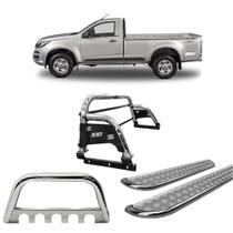 Kit Quebra Mato Santo Antônio H3 Estribo Chapa S10 12/20 C/Simples Cromado