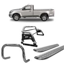 Kit Quebra Mato Santo Antônio H3 Estribo Chapa S10 12/20 C/Simples Cromado