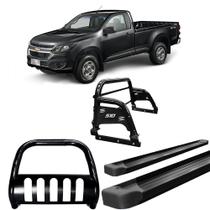 Kit Quebra Mato Santo Antônio H3 Estribo Chapa S10 12/20 C/Simples Preto