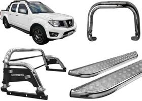 Kit Quebra Mato Santo Antonio H3 Estribo Frontier 08/16 Cromado Kit Quebra Mato Santo Antonio H3 Estribo Frontier 08/16 Cromado