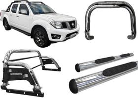 Kit Quebra Mato Santo Antonio H3 Estribo Frontier 08/16 Cromado Kit Quebra Mato Santo Antonio H3 Estribo Frontier 08/16 Cromado