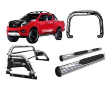 Kit Quebra Mato Santo Antonio H3 Estribo Frontier 17/20 Cromado