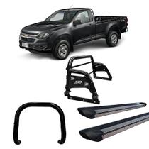 Kit Quebra Mato Santo Antônio H3 Estribo Personalizado S-10 12/20 CS Preto