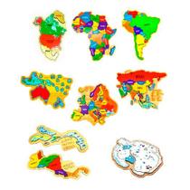 Kit Quebracabeça Mapa África, Oceania, América do Sul e Norte, Central Ístmico e Insular, Europa, Ásia e Antártida Kit Quebracabeça Mapa África, Oceania, América do Sul e Norte, Central Ístmico e Insular, Europa, Ásia e Antártida
