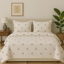 Kit Queen 3 Peças Cobre Leito Essencialle Várias Estampas Premium Cereja