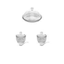 Kit Queijeira + 2 Potes Vidro Pearl Bolinha Wolff Kit Queijeira + 2 Potes Vidro Pearl Bolinha Wolff
