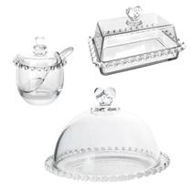 Kit Queijeira + Manteigueira + Açucareiro Coração Lyor Kit Queijeira + Manteigueira + Açucareiro Coração Lyor