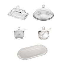 Kit Queijeira + Manteigueira + Açucareiro + Meleira + Travessa Pearl Wolff Kit Queijeira + Manteigueira + Açucareiro + Meleira + Travessa Pearl Wolff