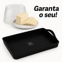 Kit Queijeira Tampa Branca Escorredor + Bandeja Multiuso Café Da Manhã Cozinha Decoração Frios Prato Kit Queijeira Tampa Branca Escorredor + Bandeja Multiuso Café Da Manhã Cozinha Decoração Frios Prato