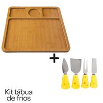 Kit Queijos + Tábua Petisco 4 Divisórias Aperitivos Clink