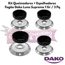 Kit Queimador + Espalhador Do Fogão Dako Luna Supreme 1 gr / 3 pq