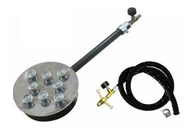Kit Queimador Grande De Inox C/ Mangueira 1m P/ Botijão P13 (33A)