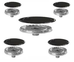 Kit Queimadores Peças Fogão Esmaltec Clarice Jade 5 Bocas Kit Queimadores Peças Fogão Esmaltec Clarice Jade 5 Bocas