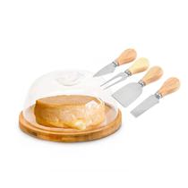 Kit quejeira conjunto de utensílios para queijo de bambu