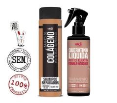 Kit Queratina Liquida 200ml Shampoo Banho De Colageno 280ml - Widi Care