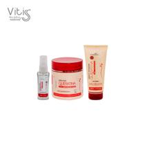 Kit Queratina Máscara 500 g + Leave in + reparador - Vitiss Cosméticos