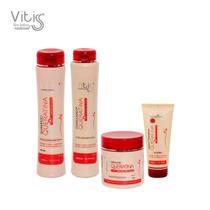 Kit Queratina Shamp/Cond 500Ml Máscara 500G Leave- In Vitiss