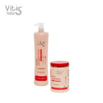 Kit Queratina Shampoo 1 L + Máscara 1 Kg - Vitiss Cosméticos