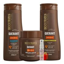Kit Queravit 1 Shampoo Hidratante 1 Condicionador 1 Máscara 250ml + Presente Lourre 15ml