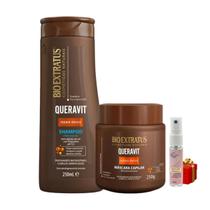 Kit Queravit 1 Shampoo Hidratante 1 Máscara 250ml + Presente Lourre 15ml