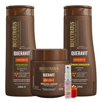 Kit Queravit limpeza capilar 1 Shampoo Antirresíduos 1 Condicionador 1 Máscara 250ml + Presente Lourre 15ml