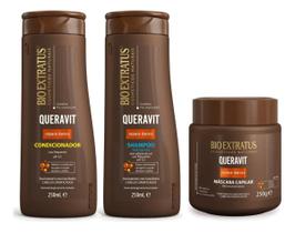 Kit Queravit Linha Básica Reconstrutor Queratina 3 Produtos Bio Extratus