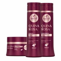 Kit Quina Rosa 300gr Haskell (3 itens) Hidratação intensa
