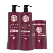 Kit Quina Rosa Haskell Shampoo, Condicionador e Máscara 900g/1L