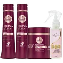 Kit Quina Rosa Sh + Cond + Máscara 500ml + Finalizador Obrigatório Lourre 120ml