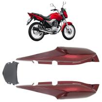 Kit Rabeta Traseira CG 150 Titan Flex 2009 2010 2011 2012 2013 Vermelho 3 Peças Kit Rabeta Traseira CG 150 Titan Flex 2009 2010 2011 2012 2013 Vermelho 3 Peças