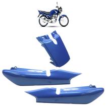 Kit Rabeta Traseira YBR 125 2002 2003 2004 Azul 3 Peças Acabamento Liso